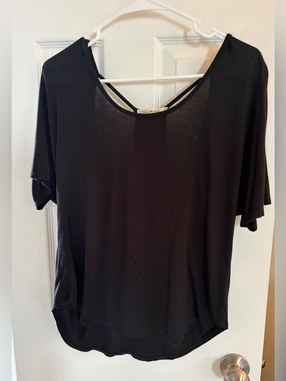 Black Women's Scoop Neck Short Sleeve Top
